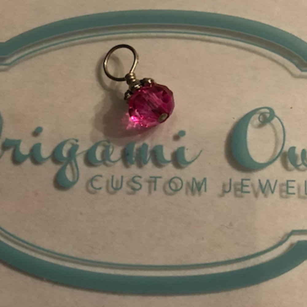 Origami Owl Pink Jewel Dangle
